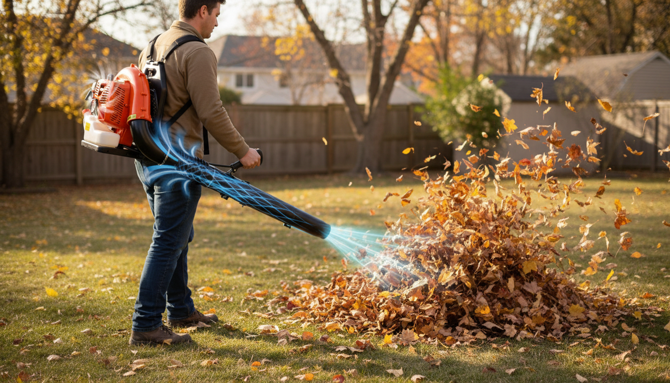 79cc Backpack Gas Leaf Blower: 930 CFM, 3L Tank