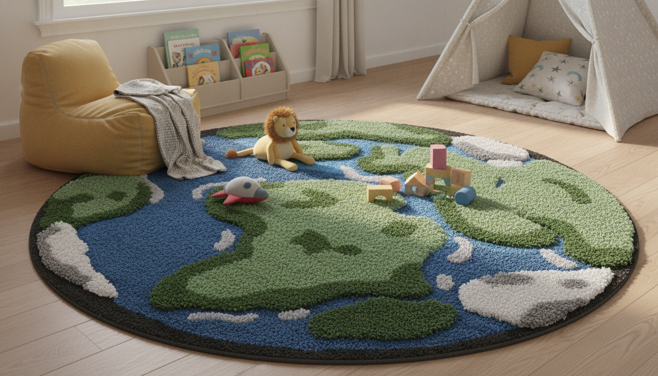 Earth Design Kids Rug: Cozy Play & Reading Zones