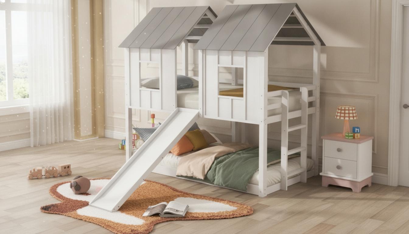Twin Over Twin Bunk Bed w/ Slide: Safety & Fit Guide