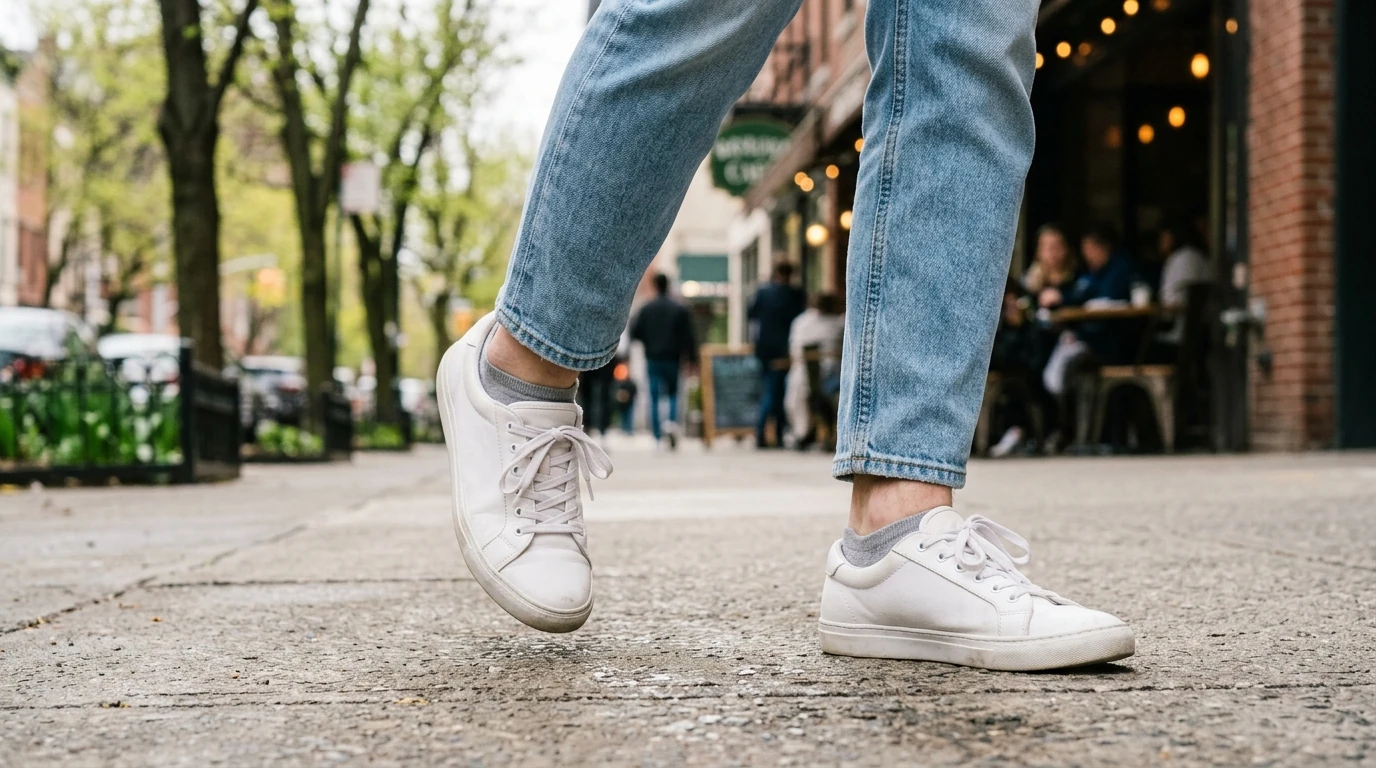 Adidas Men’s White Lace-Up Sneakers for Spring Style