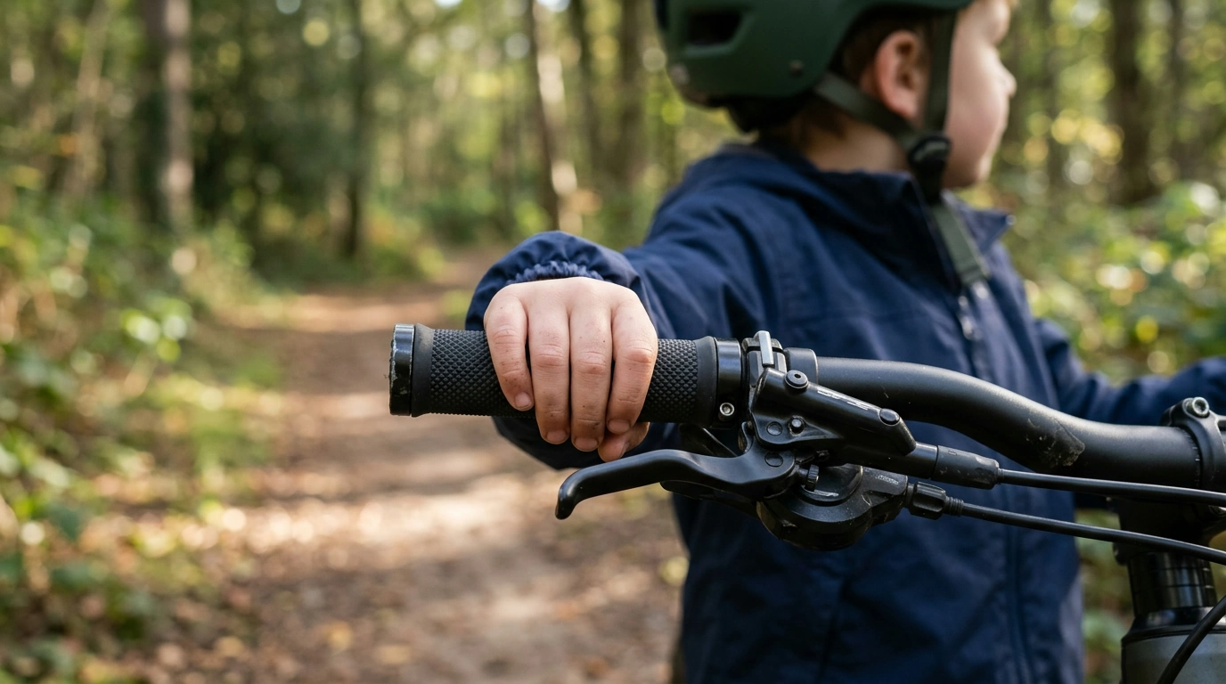 Kids MTB Lock-On Grips 22.2mm: TPR Comfort + Alloy Ring