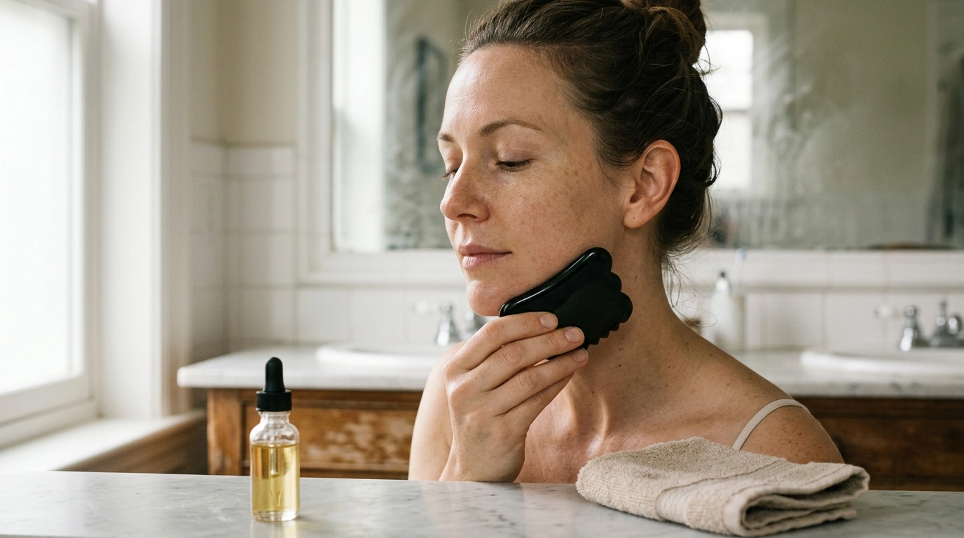 Onyx Sawtooth Gua Sha Board: Easy 5-Min Facial Ritual