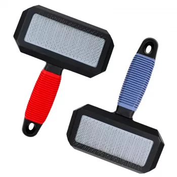Long-Tooth Dog Grooming Brush for Shedding + Massage