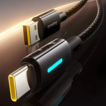 100W USB-C Braided Cable with Flowing Light (PD Ready)
