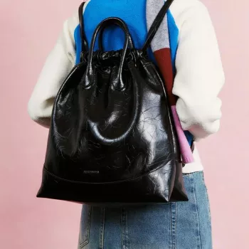 Leather Drawstring Hobo Backpack for Polished Daily Carry